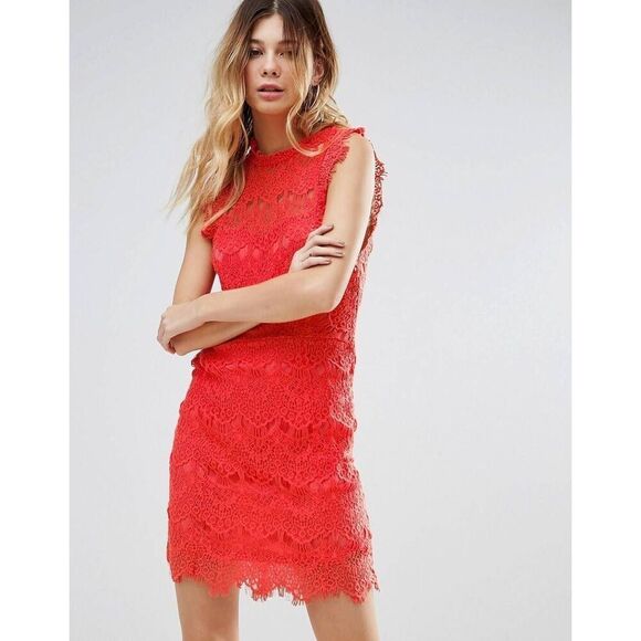 Free People FP Red Daydream Lace Bodycon Dress - Picture 1 of 5
